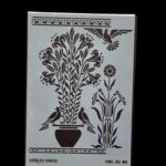 Saksı ve Kuşlar Stencil Şablonu-33x48 cm-STENCIL09-XL