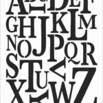Tüm Harfler Stencil Şablonu-25x35 cm-STENCIL44-AS