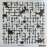 STENCIL05-AS-Soyut Izgara Stencil Şablonu-25x25 cm