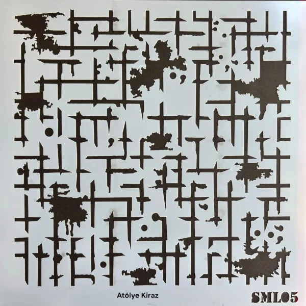 STN05-AS - Soyut Izgara Stencil Şablonu
