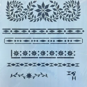 STN302-AS - Dekoratif Bordür Stencil Şablonu