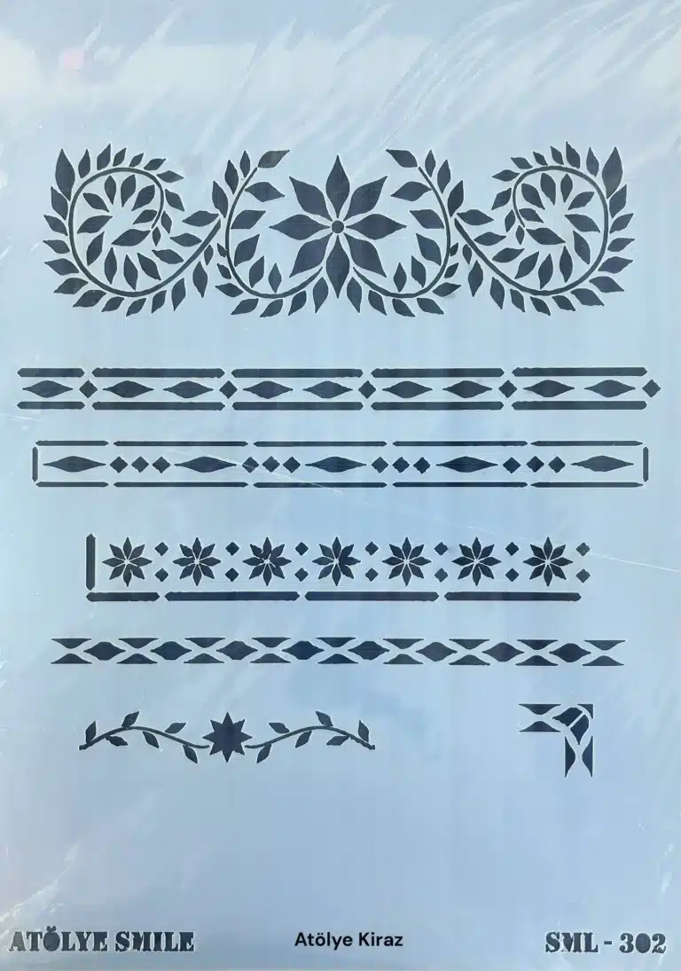 STN302-AS - Dekoratif Bordür Stencil Şablonu