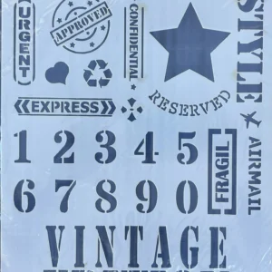 STN315-AS - Endüstriyel Vintage Stencil Şablonu