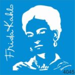 Frida Kahlo Deseni-4045 | Stencil Boyama Şablonu-20x20 cm
