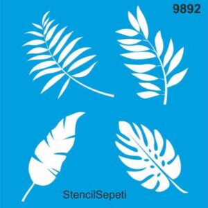 Yaprak Deseni Stencil Boyama Şablonu (40x40 cm) T2213