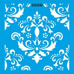 Damask Deseni - Stencil Boyama Şablonu (30x30 cm)-T256