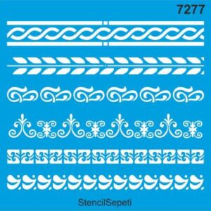 Kenar Desenleri Stencil Boyama Şablonu (30x30 cm) T2986