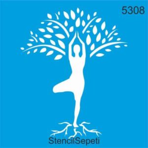 Yoga- Stencil Boyama Şablonu (30x30 cm)-T3258