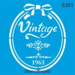 Vintage Yazı Deseni-5391 | Stencil Boyama Şablonu-30x30 cm