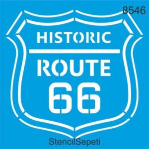 Route 66- Stencil Boyama Şablonu (30x30 cm)-T3381