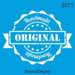 Original Handmade (El Yapımı) Amblemi Deseni-5571 | Stencil Boyama Şablonu-20x20 cm
