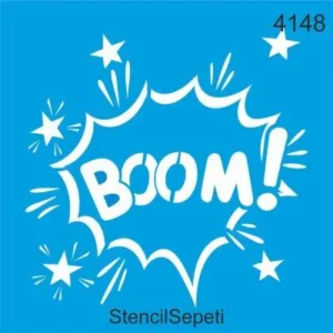 BOOM Yazısı Deseni | Stencil Boyama Şablonu