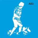 Atatürk Figürü Deseni-A03 | Stencil Boyama Şablonu-20x20 cm
