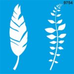Yaprak Deseni-9754 | Stencil Boyama Şablonu-30x30 cm