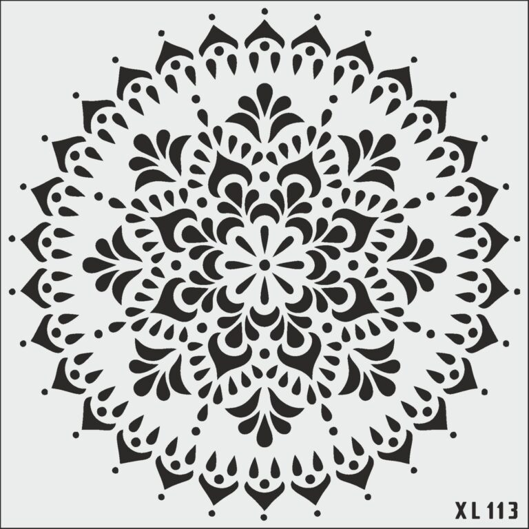 Xl113-Byk | Damask-Stencil Boyama Şablonu-50X50 Cm