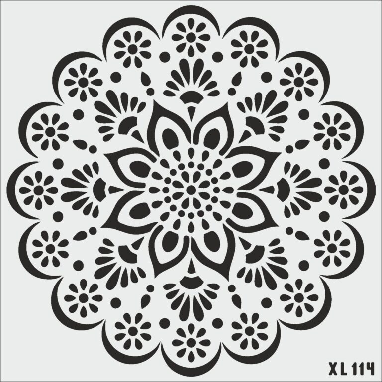 Xl114-Byk | Damask-Stencil Boyama Şablonu-50X50 Cm
